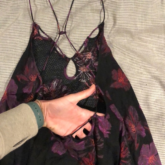Out From Under-Black Floral Slip Dress - Picture 3 of 4
